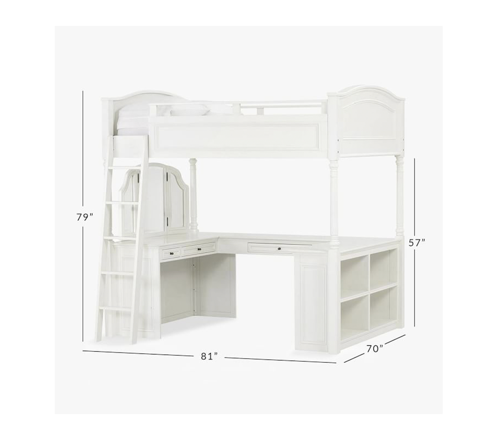 Loft bed with vanity deals and desk