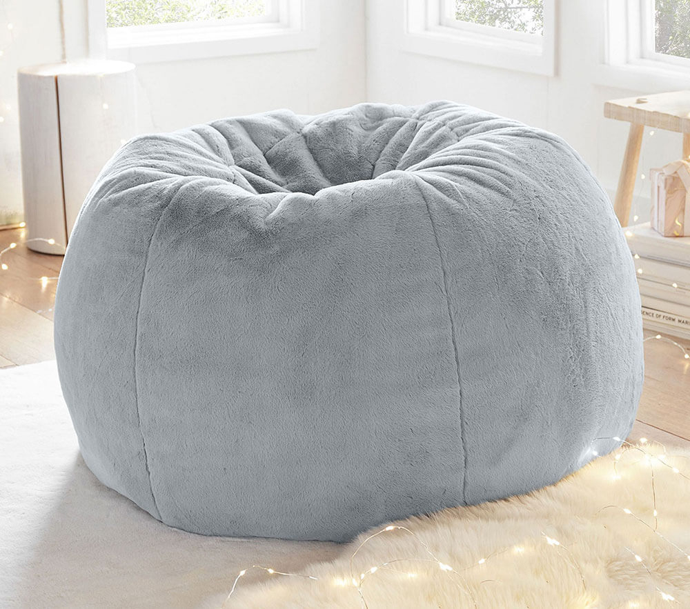 Faux fur cheap bean bag cover